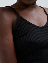Seamless Basic Silky Sofia | Seide Strap Top Black