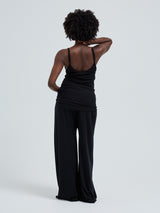 Seamless Basic Silky Sofia | Seide Strap Top Black