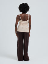 Seamless Basic Silky Sofia | Seide Strap Top Rosie Beige
