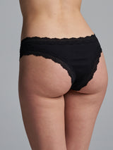 Seamless Basic Silky Tanga | Seide 2-pack Panties Black