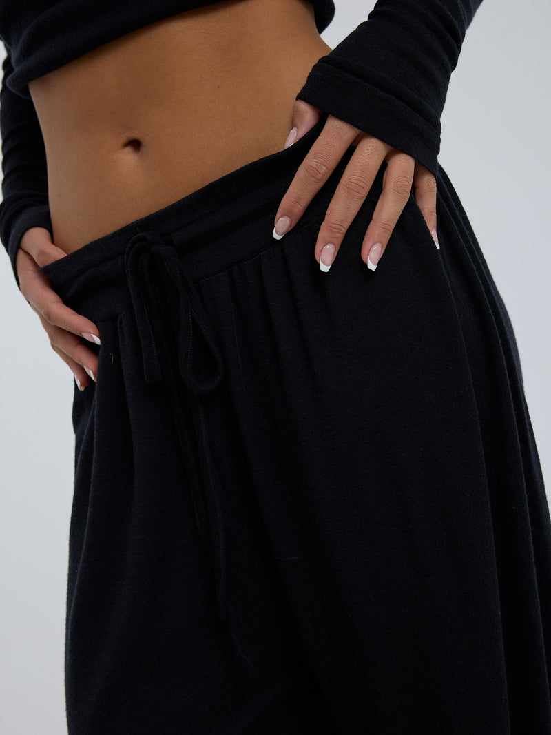 Seamless Basic Woolen Barbera | Merinowolle Pants Black