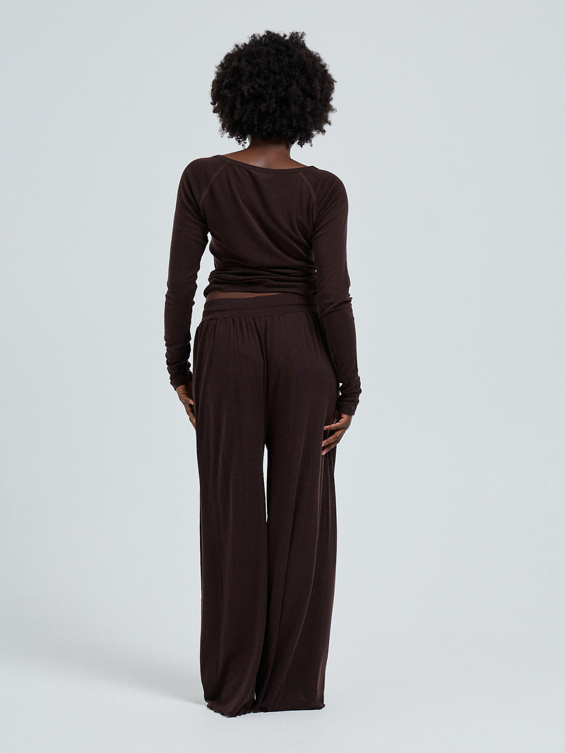 Seamless Basic Woolen Barbera | Merinowolle Pants Dark Brown