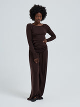 Seamless Basic Woolen Barbera | Merinowolle Pants Dark Brown