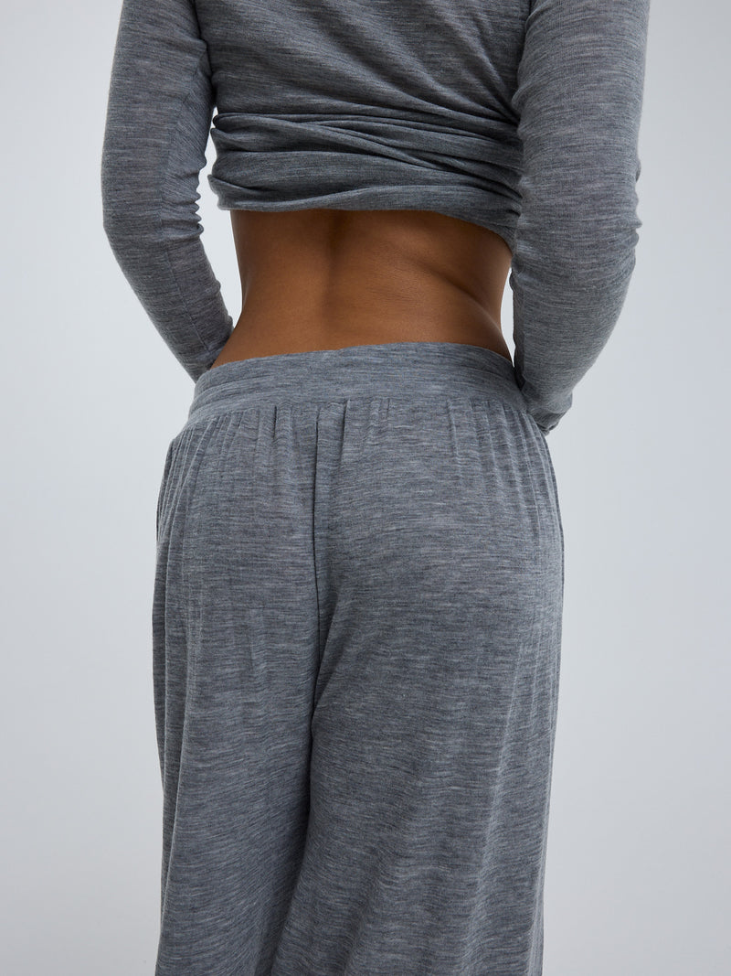 Seamless Basic Woolen Barbera | Merinowolle Pants Grey Melange