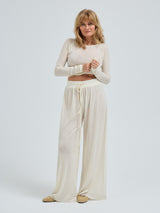 Seamless Basic Woolen Barbera | Merinowolle Pants Off-White