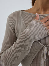 Seamless Basic Woolen Cardigan | Merinowolle Cardigan Beige