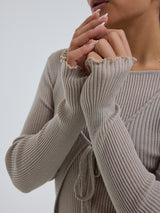 Seamless Basic Woolen Cardigan | Merinowolle Cardigan Beige