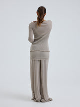 Seamless Basic Woolen Cardigan | Merinowolle Cardigan Beige