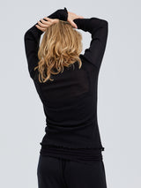 Seamless Basic Woolen Cardigan | Merinowolle Cardigan Black