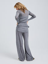 Seamless Basic Woolen Cardigan | Merinowolle Cardigan Grey Melange