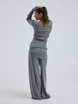 Seamless Basic Woolen Cardigan | Merinowolle Cardigan Grey Melange