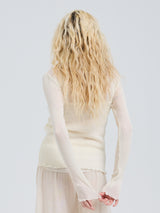 Seamless Basic Woolen Cardigan | Merinowolle Cardigan Off-White