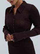 Woolen Classic Polo | Merinowolle - Dark Brown