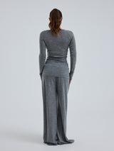 Seamless Basic Woolen Jade | Merinowolle L/S T-Shirt Grey Melange