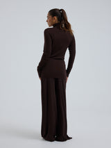 Seamless Basic Woolen Lola | Merinowolle Roll Neck Dark Brown