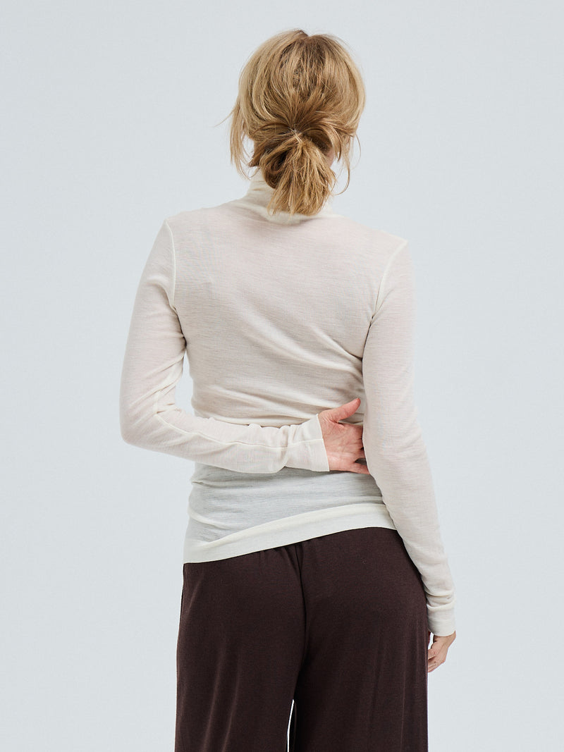 Seamless Basic Woolen Lola | Merinowolle Roll Neck Off-White
