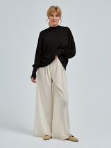 Seamless Basic Woolen Sporty Sweat | Merinowolle Blouse Black