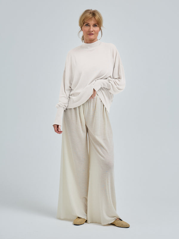 Seamless Basic Woolen Sporty Sweat | Merinowolle Blouse Off-White