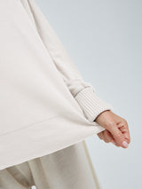 Seamless Basic Woolen Sporty Sweat | Merinowolle Blouse Off-White
