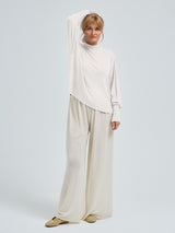 Seamless Basic Woolen Sporty Sweat | Merinowolle Blouse Off-White