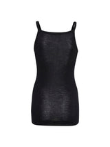 Seamless Basic Woolen Viola | Merinowolle Strap Top Black