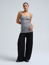Seamless Basic Woolen Viola | Merinowolle Strap Top Grey Melange