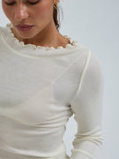 Wooly Boat Neck | Wolle Seide - Off-White