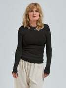 Wooly Long Sleeve | Wolle Seide - Black