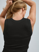 Seamless Basic Wooly Tank | Wolle Seide Tank Top Black