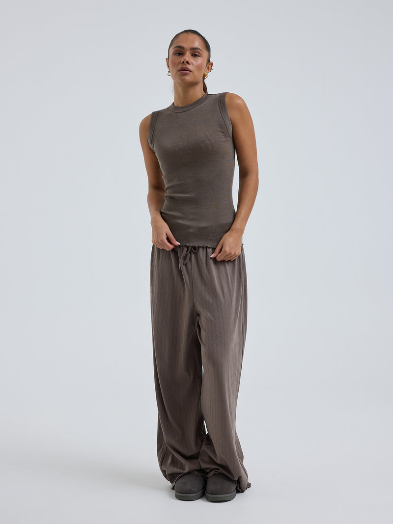 Seamless Basic Wooly Tank | Wolle Seide Tank Top Fungi