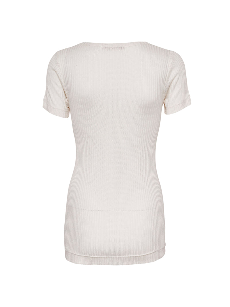 Seamless Basic Adora | Seide S/S T-Shirt Off-White