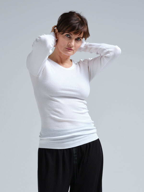 Seamless Basic Allure | Bio-Baumwolle L/S T-Shirt White