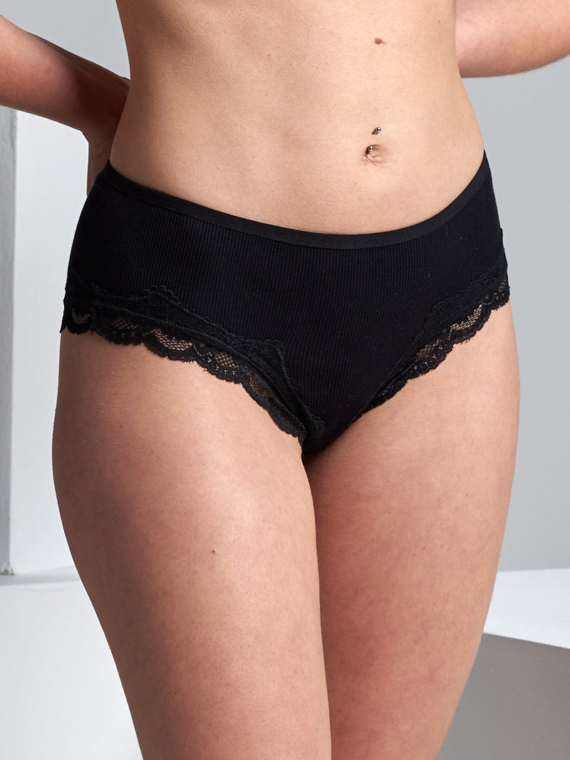 Seamless Basic Hips | Bio-Baumwolle 2-pack Panties Black