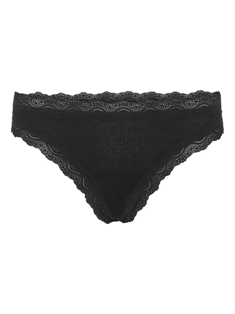 Seamless Basic Silky Tanga | Seide 2-pack Panties Black