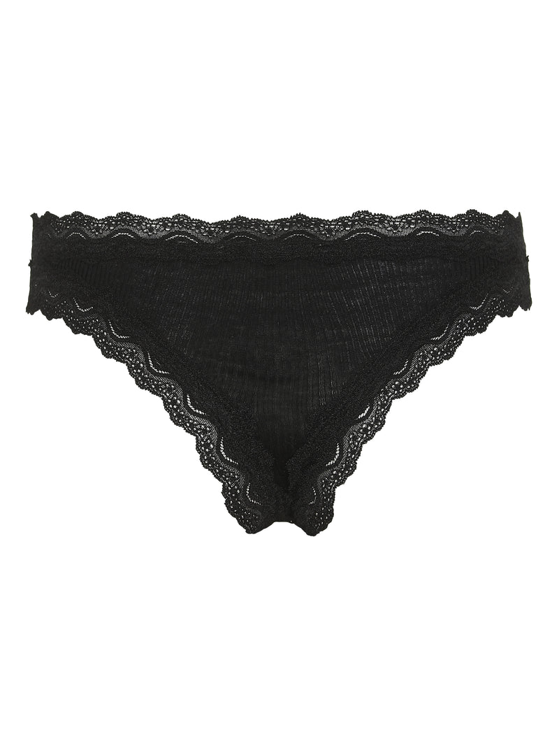 Seamless Basic Silky Tanga | Seide 2-pack Panties Black