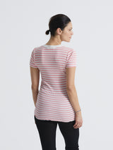 Seamless Basic Silky Tee | Seide S/S T-Shirt Pink/Off-White